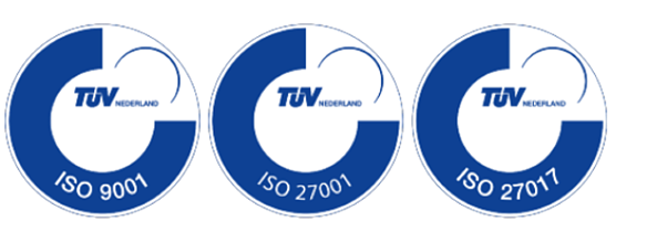 ISO 9001 ISO 27001 ISO 27017 certificering logo